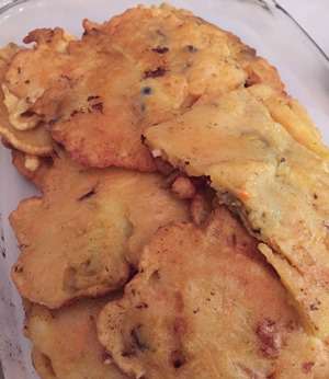Pfannkuchen mit Meeresfrüchten
