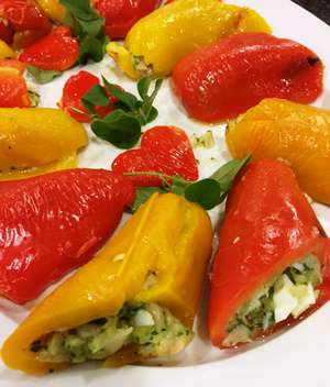 Peperoni Ripieni mit ger. Fisch