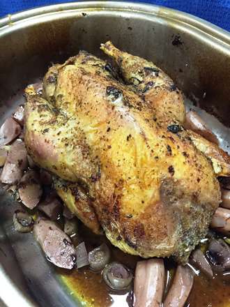 Perlhuhn mit Schwarzwurzelgemüse